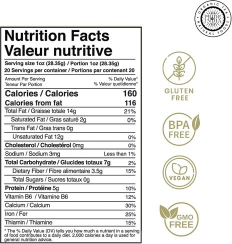 Pride Of India - Triple Omega Superseed Mix - Protein, Fiber, Calcium, Iron, Omega-3, Omega-6, & Thiamin Rich Superfood w/Chia Flax & Sesame Seeds, 1.25 Pound (20oz) Jar in Saudi Arabia