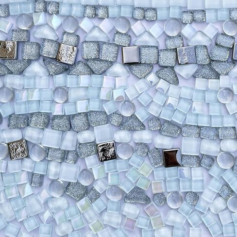 LITMIND 1.1LB Assorted Colors Irregular Crystal Glass Mosaic Tiles - Perfect for Art Crafts, Mosaic Making Projects, Home Decor, and More in Kuwait