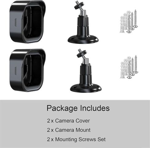 VOMA Blink Outdoor الجيل الثالث لكاميرا الإسكان ودعامة التثبيت، غطاء واقٍ مقاوم للطقس وحامل قابل للتعديل 360 درجة لنظام كاميرا أمان المنزل الداخلي والخارجي (أسود، عبوتان) in Saudi Arabia