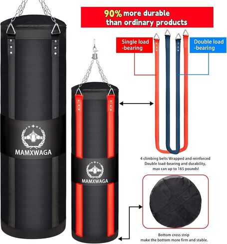 4FT Canvas Punching Bags for Adults, Hanging Heavy Boxing Bag for Kickboxing Karate Taekwondo Muay Thai Training, Max Load-Bearing 180 Lbs (Unfilled) in Saudi Arabia