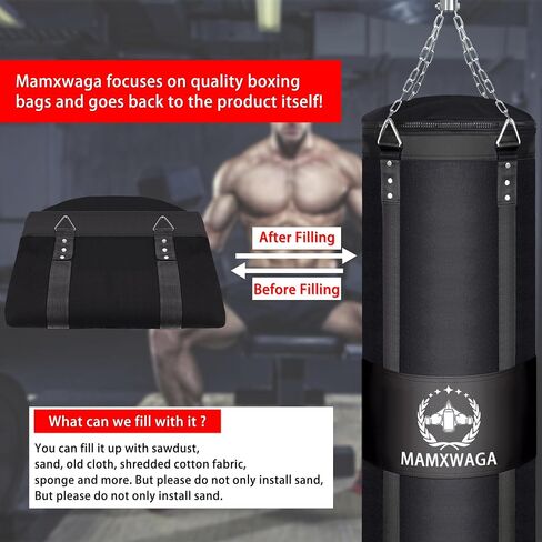 4FT Canvas Punching Bags for Adults, Hanging Heavy Boxing Bag for Kickboxing Karate Taekwondo Muay Thai Training, Max Load-Bearing 180 Lbs (Unfilled) in Saudi Arabia