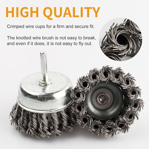 7 Pack Twist Knot Wire Wheel Brush Crimped Cup Wire Wheels Brush Set for Drill with 1/4-Inch Shank for Rust Removal, Corrosion and Paint in Kuwait