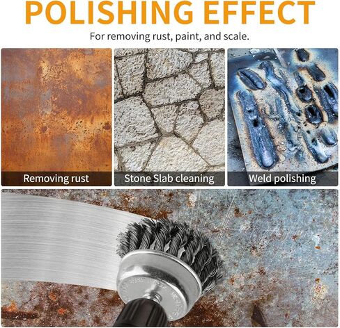 7 Pack Twist Knot Wire Wheel Brush Crimped Cup Wire Wheels Brush Set for Drill with 1/4-Inch Shank for Rust Removal, Corrosion and Paint in Kuwait