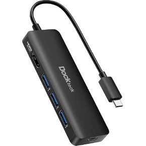 8K HDMI USB C HUB, 5-in-1 USB-C Multiport Adapter, Dockteck USB Dock Dongle with 8K 30Hz/4K 120Hz/4K 60Hz HDMI, 100W PD, 3 x USB 3.0 for Steam Deck, MacBook Pro/Air M1, iPad Pro/Air, Surface Pro 7/8/X