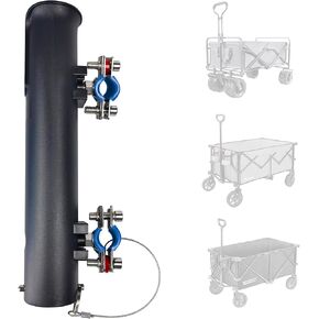 Folding Wagon Cart Umbrella and Fishing Rod Holder - Ideal for Wagon Cart, Garden, Gorilla, and Camping Carts - No Drilling Required