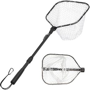 Fishing Tool Kit - Durable Silicone Mesh Fishing Net, Muti-Function Stainless Steel Fish Lip Gripper with Scales for Men
