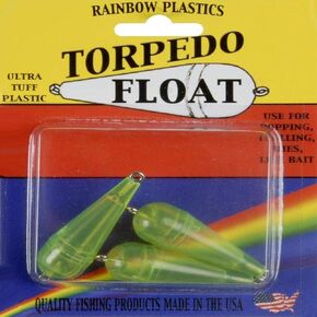 Rainbow PlasticsTORPEDO Float 1/8OZ TGREEN 3PK