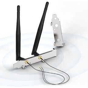 Bingfu Mini Dual Band 2.4GHz 5.8GHz WiFi Antenna + IPEX IPX U.FL to RP-SMA Cable & PCIe Slot Bracket for M.2 NGFF Intel Wireless Network Card WiFi Adapter
