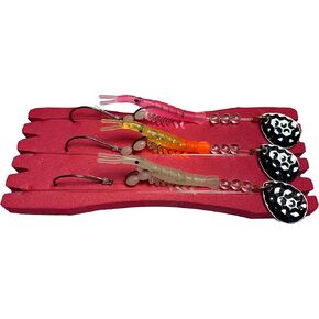 Micro Shrimp Lures Kokanee Trout UV Coated Luminous 1.7inch, Size 2, Orange, Red, 18cm*10cm*2cm