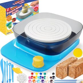 ToyUnited Pottery Wheel for Kids: Complete Pottery Kit for Beginners with Air Dry Clay - Sculpting Clay Tools & Arts Supplies Arts - Crafts for Girls Ages 4-8 Crafts Kits for Kids Ages 8-12 (Patented)