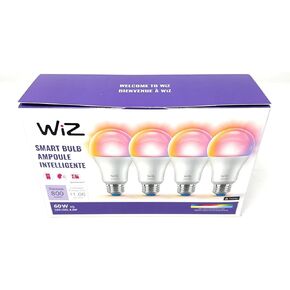 WiZ 60 Watt EQ A19 Smart Bulbs, WiFi Connected LED Light Bulbs - RGB+ Color Changing, Tunable and Dimmable, Compatible with Alexa and Google Home Assistant,4 Pack