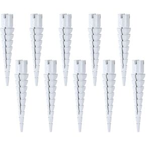 10 Pcs Wood Anchor, Stripped Screw Hole Repair Kit for Wood, Door, Fixing Stripped Screw Holes, Fits Wood Screws Sizes #2 to #16, Screw Holes from Stripped to Gripped, White