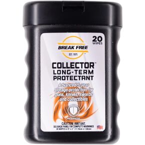 Break Free Collector Gun Cleaner Wipes, Long Term Protectant, Cloth Wipes, 20 Wipes