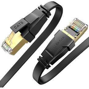 BlueRigger CAT 8 Outdoor Ethernet Cable - 50FT (RJ45, 40Gbps, 2000MHz, Weatherproof, UV Resistant CAT8 Internet Cable) High Speed LAN Network Cable - Compatible with Game Consoles, HDTV, Router, PC