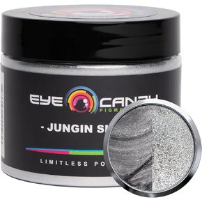 Eye Candy Premium Mica Powder Pigment “Jungin Silver" (50g) Multipurpose DIY Arts and Crafts Additive | Acrylic, Woodworking, Epoxy, Resin, Natural Bath Bombs, Paint, Soap