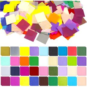 Jyongmer 10800 Pcs 1 Inch Tissue Paper Squares, 36 Assorted Art Rainbow Tissue Paper for Crafts Multicolor Per Precut Tissue Paper Bulk Kids Craft Tissue Papers Squares