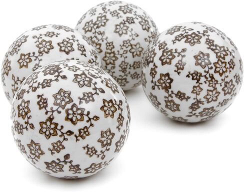 Oriental Furniture 4" Black Stripes Porcelain Ball Set in Saudi Arabia