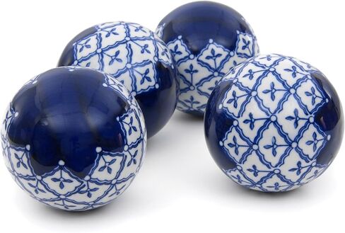 Oriental Furniture 4" Black Stripes Porcelain Ball Set in Saudi Arabia