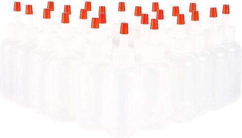 Juvale Boston Round Squeeze Bottles with Red Caps (2 oz, White, 24 Pack) in Saudi Arabia