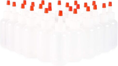 Juvale Boston Round Squeeze Bottles with Red Caps (2 oz, White, 24 Pack) in Saudi Arabia