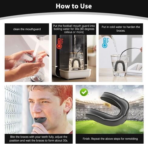2 Pcs Football Mouth Guard with Strap, Big Size Soft Youth Mouth Guard Football Mouthpiece, Professional Mouth Guard Sports for Basketball, Boxing, Rugby, MMA, Hockey for Adult & Youth (Black-Red) in Saudi Arabia