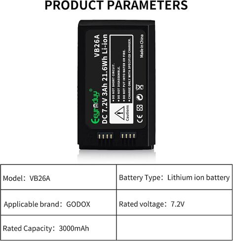 Eeyrnduy VB18 بطارية ليثيوم قابلة للشحن ل Godox V850 V850II V860 V860C V860II V860II-C V860N V860II-N V860II-F V860II-O V860II-S Speedlite Flash in Saudi Arabia