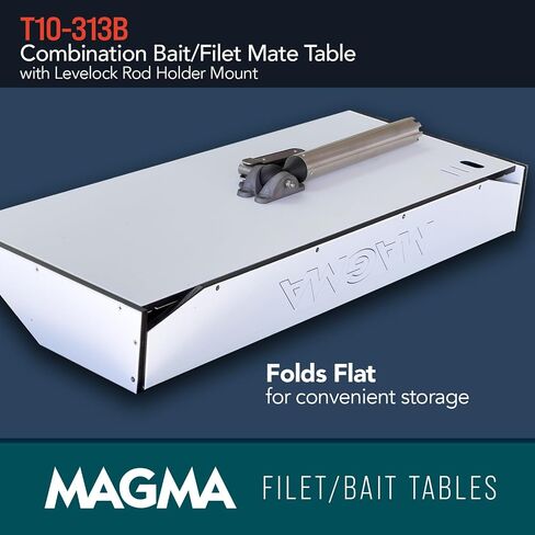 Magma Products, T10-312B Combination Bait/Filet Mate Table with Levelock Rod Holder Mount, 20 Inch x 12-3/4 Inch in Saudi Arabia