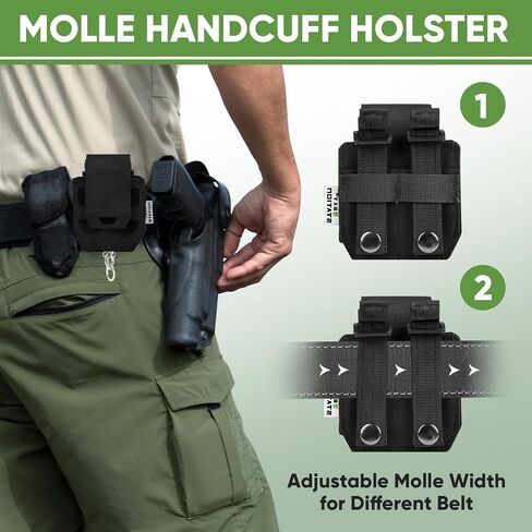 NEXT STATION Handcuff Holster，MOLLE Handcuff Case fits Multiple Cuffs,Handcuff Pouch for Duty Belt Tactical Vest Law Enforcement Quick Release in Saudi Arabia