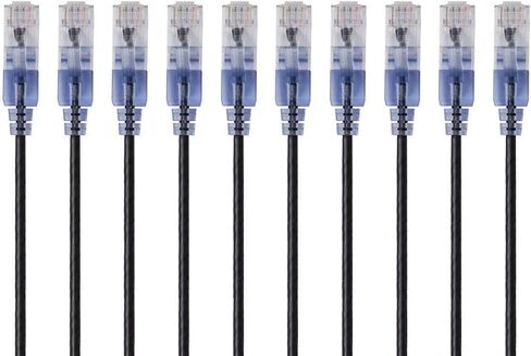 مونو برايس كيبل ايثرنت Cat6A - 10 قدم - ازرق | UTP، 30AWG، 10G، نحاس عاري نقي، ار جيه 45، لكيبل شبكة الكمبيوتر والشبكة المحلية السلكية والمودم والراوتر - سلسلة سليم رن in Kuwait