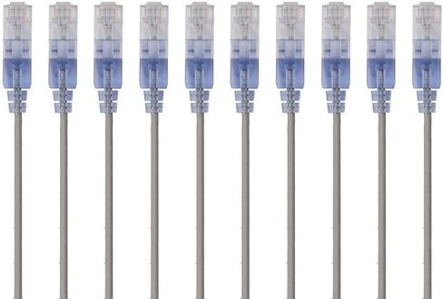مونو برايس كيبل ايثرنت Cat6A - 10 قدم - ازرق | UTP، 30AWG، 10G، نحاس عاري نقي، ار جيه 45، لكيبل شبكة الكمبيوتر والشبكة المحلية السلكية والمودم والراوتر - سلسلة سليم رن in Kuwait