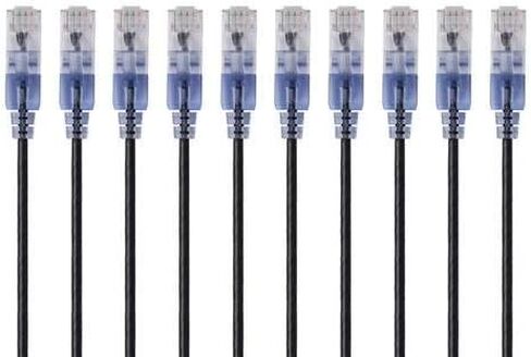 مونو برايس كيبل ايثرنت Cat6A - 10 قدم - ازرق | UTP، 30AWG، 10G، نحاس عاري نقي، ار جيه 45، لكيبل شبكة الكمبيوتر والشبكة المحلية السلكية والمودم والراوتر - سلسلة سليم رن in Kuwait