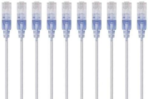 مونو برايس كيبل ايثرنت Cat6A - 10 قدم - ازرق | UTP، 30AWG، 10G، نحاس عاري نقي، ار جيه 45، لكيبل شبكة الكمبيوتر والشبكة المحلية السلكية والمودم والراوتر - سلسلة سليم رن in Kuwait