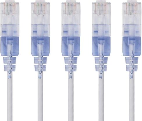 مونو برايس كيبل ايثرنت Cat6A - 10 قدم - ازرق | UTP، 30AWG، 10G، نحاس عاري نقي، ار جيه 45، لكيبل شبكة الكمبيوتر والشبكة المحلية السلكية والمودم والراوتر - سلسلة سليم رن in Kuwait