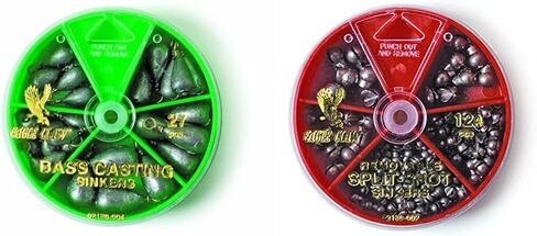 Eagle Claw Bass Casting Sinker Assortment, 27 Sinkers, Plain Lead, Assorted Sizes, Dial Pack in Saudi Arabia