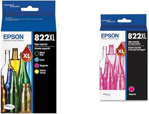 Epson 822XL Genuine High Capacity Pigment Ink Cartridge 4-Pack T822XL-XCS in Kuwait