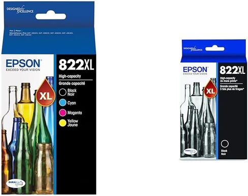 Epson 822XL Genuine High Capacity Pigment Ink Cartridge 4-Pack T822XL-XCS in Kuwait