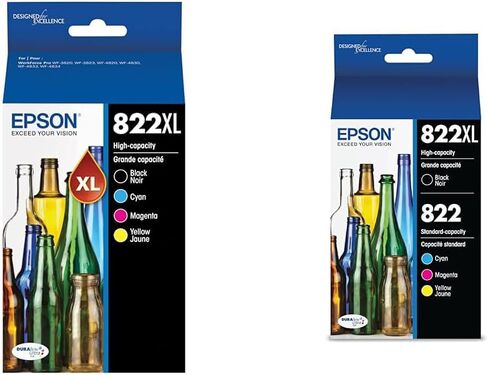 Epson 822XL Genuine High Capacity Pigment Ink Cartridge 4-Pack T822XL-XCS in Kuwait