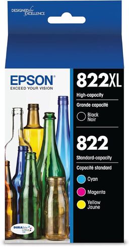 Epson 822XL Genuine High Capacity Pigment Ink Cartridge 4-Pack T822XL-XCS in Kuwait