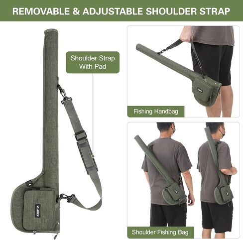 Lixada Fly Fishing Rod Case,Portable Fishing Tackle Bag,Canvas Fishing Pole Storage Bag Fly Rods Reels Durable Carry Case in Saudi Arabia