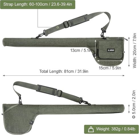 Lixada Fly Fishing Rod Case,Portable Fishing Tackle Bag,Canvas Fishing Pole Storage Bag Fly Rods Reels Durable Carry Case in Saudi Arabia