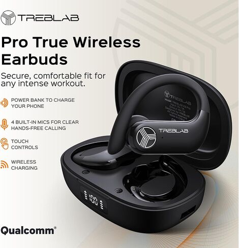 TREBLAB X3-Pro Earbuds Wireless Bluetooth, Earhook IPX5 12H Powerbank in Kuwait