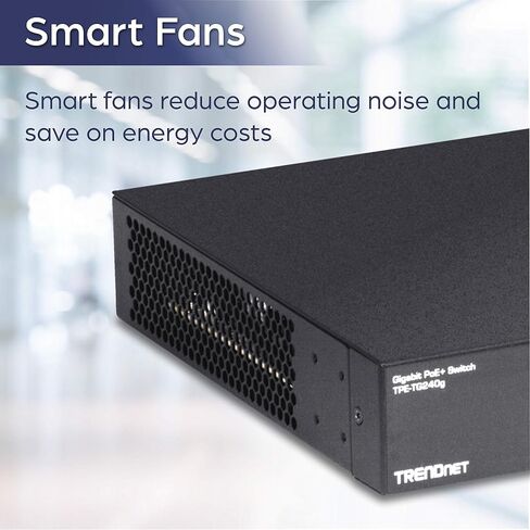 مفتاح جيجابايت PoE + 24 منفذ من تريند نت، TPE-TG240G، 24 × جيجابت PoE+ منافذ، 370 وات، سعة مفتاح 48 جيجا بايت في الثانية، مجموعة تثبيت الرف متضمنة، مفتاح شبكة إيثرنت، معدن، حماية مدى الحياة in Saudi Arabia