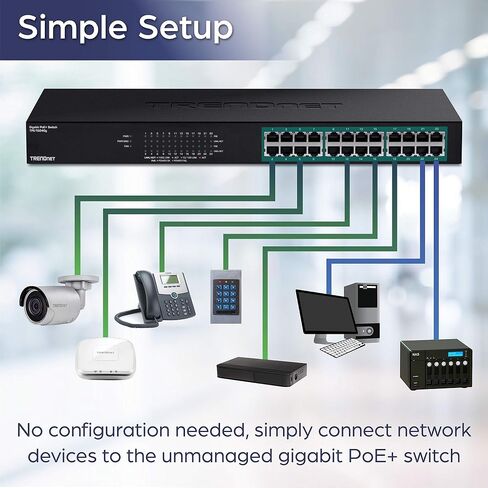 مفتاح جيجابايت PoE + 24 منفذ من تريند نت، TPE-TG240G، 24 × جيجابت PoE+ منافذ، 370 وات، سعة مفتاح 48 جيجا بايت في الثانية، مجموعة تثبيت الرف متضمنة، مفتاح شبكة إيثرنت، معدن، حماية مدى الحياة in Saudi Arabia