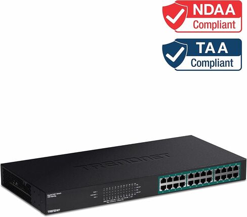مفتاح جيجابايت PoE + 24 منفذ من تريند نت، TPE-TG240G، 24 × جيجابت PoE+ منافذ، 370 وات، سعة مفتاح 48 جيجا بايت في الثانية، مجموعة تثبيت الرف متضمنة، مفتاح شبكة إيثرنت، معدن، حماية مدى الحياة in Saudi Arabia