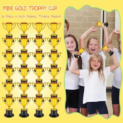 4 inch mini trophies, Trophies for kindergarten graduation, bowling tournaments, basketball games, kids soccer awards, Must have football party favors, plastic trophy. in Kuwait