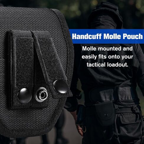 FINPAC Handcuff Holster Case, Flap & Open Top Tactical Handcuff Pouch for Hinged & Chain Handcuffs Molle Single Handcuff Pouch for Molle Vest, Belt Attachment in Saudi Arabia
