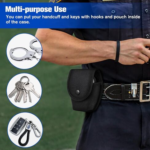 FINPAC Handcuff Holster Case, Flap & Open Top Tactical Handcuff Pouch for Hinged & Chain Handcuffs Molle Single Handcuff Pouch for Molle Vest, Belt Attachment in Saudi Arabia