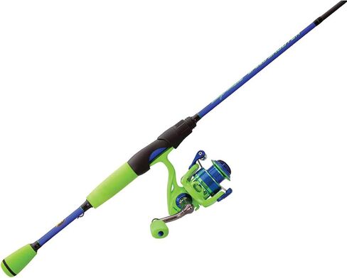 Lew's Wally Marshall Speed Shooter Spinning Reel and Fishing Rod Combo, IM6 Graphite Blank, Size 100 Reel, Right or Left-Hand Retrieve, Blue/Green in Saudi Arabia