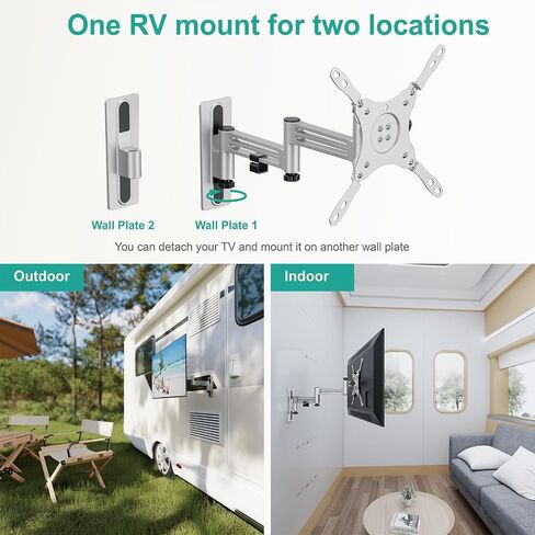 WALI RV TV Mount, Lockable TV Wall Mount for Camper Trailer Motor Home, Full Motion Anti-Vibration Arm for 13-43 inch LED, LCD Flat Screens and Monitors, up to 33lbs (1343LK) in Kuwait