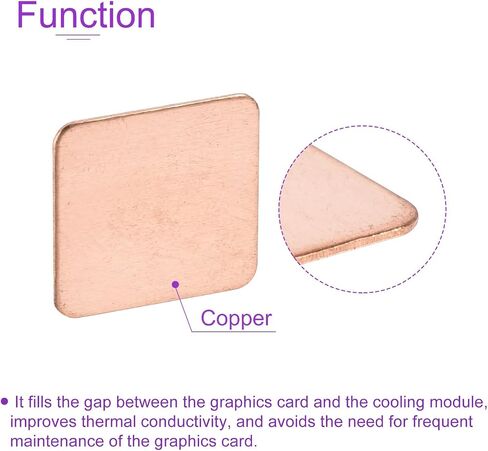DMiotech 5 Pack 15 x 15 x 0.1mm مجموعة وسادة نحاسية حرارية IC رقائق غرفة تبريد تبريد الرقائق لتبريد الكمبيوتر المحمول in Kuwait